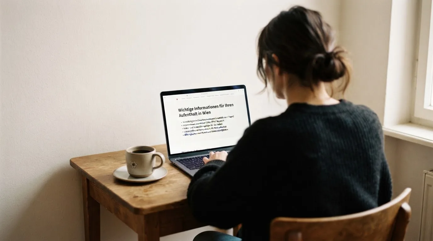 Person am Laptop liest eine Übersichtsseite zu Glücksspielen im Internet — beste online casino ausland